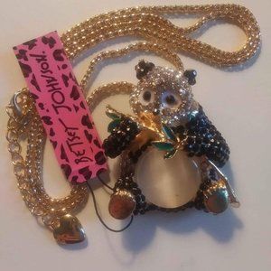 Betsey Johnson PANDA BEAR Maxi Necklace
